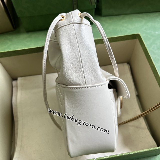 gucci專櫃2024新款原廠皮肩背女包手袋 古馳Marmont系列迷你水桶包 jcp1983